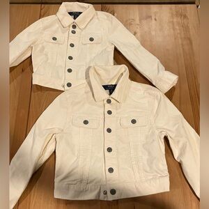 EUC Lot of 2 identical Polo by Ralph Lauren Kids Cream Jean Jackets Sizes 2T &6X